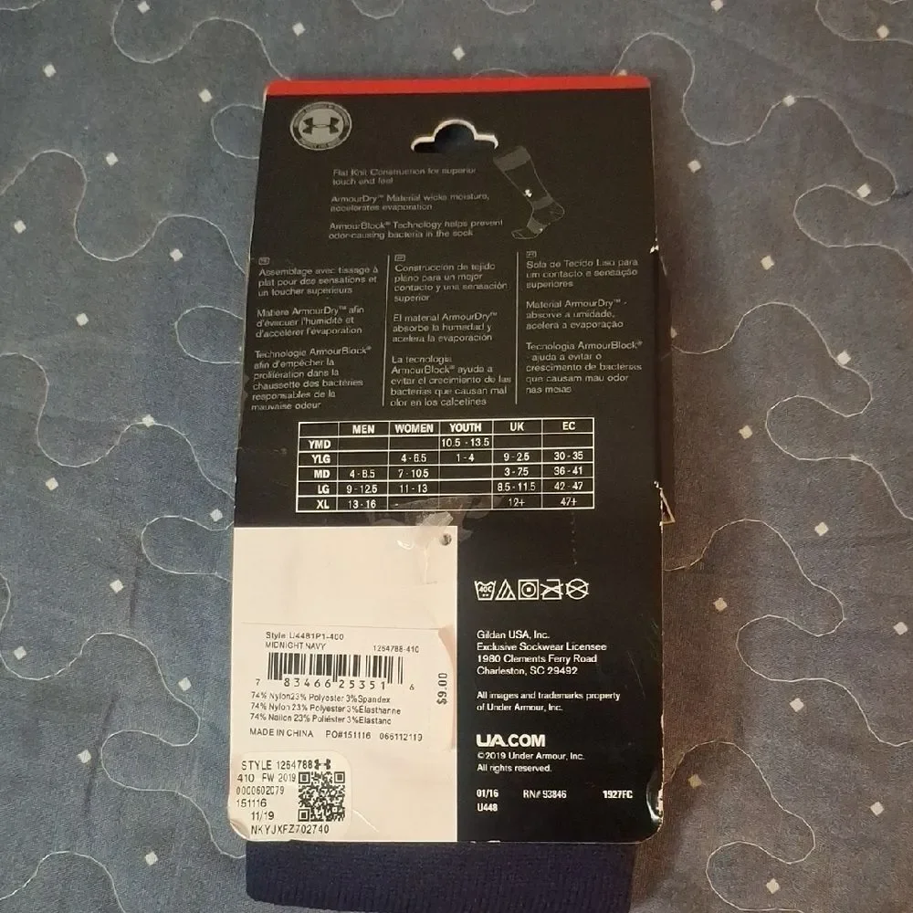Under Armour Blue Athletic Socks for Performance - new